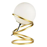 Настольная лампа Cleburne LSP-0611 Lussole белая 1 лампа, основание матовое золото металл в стиле современный 