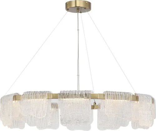 Люстра подвесная LED Voile SL6021.203.66 ST-Luce прозрачная на 1 лампу, основание золотое в стиле современный фото 3
