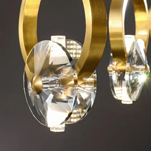 Светильник подвесной ADONICA brass 186802-23 ImperiumLoft прозрачный на 2 лампы, основание латунь в стиле современный арт-деко фото 4