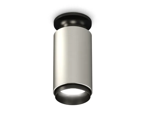 Светильник накладной Techno spot XS6324100 Ambrella light серебряный 1 лампа, основание чёрное в стиле современный круглый