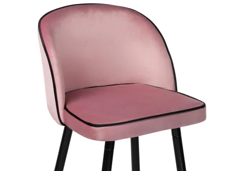 Барный стул Zefir pink 15049 Woodville, розовый/велюр, ножки/металл/чёрный, размеры - ****480*500 фото 5