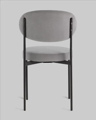 Стул Бриф DD велюр серый УТ000041428 Stool Group, серый/велюр, ножки/металл/чёрный, размеры - ***** фото 4