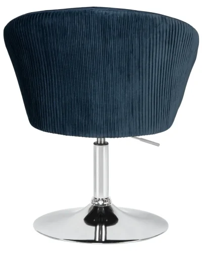 Кресло дизайнерское  8600-LM,  цвет сиденья синий велюр (1922-20), цвет основания хром Dobrin, синий/велюр, ножки/металл/хром, размеры - 750*900***600*570 фото 5