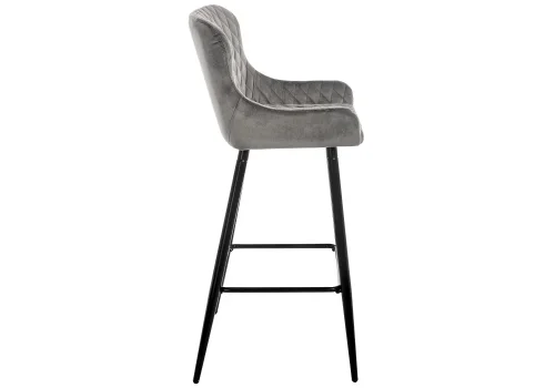 Барный стул Mint серый 11535 Woodville, серый/велюр, ножки/металл/чёрный, размеры - ****450*490 фото 3
