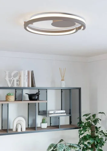 Светильник потолочный LED Mezzomonte 901823 Eglo бежевый на 1 лампу, основание бежевое в стиле современный хай-тек фото 2