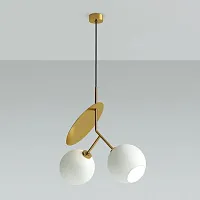 Светильник подвесной CHERRY D50 Gold/White 133240-22 ImperiumLoft белый 2 лампы, основание золотое в стиле современный 