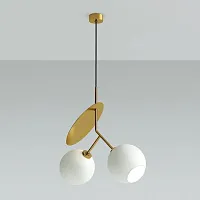 Светильник подвесной CHERRY D50 Gold/White 133240-22 ImperiumLoft белый на 2 лампы, основание золотое в стиле современный 
