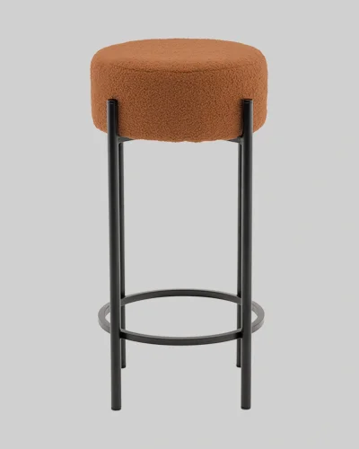 Стул барный Беккет букле терракотовый УТ000041575 Stool Group, терракотовый/букле, ножки/металл/чёрный, размеры - **370**370*370 фото 2