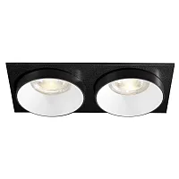 Светильник точечный CLT 044C2 WH-BL-BL Crystal Lux белый на 2 лампы, основание чёрное в стиле современный прямоугольный