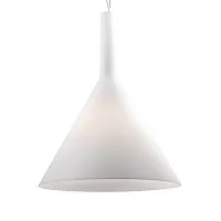 Светильник подвесной COCKTAIL SP1 BIG BIANCO Ideal Lux белый на 1 лампу, основание белое в стиле современный 