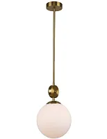 Светильник подвесной Marsela 2141/05/01P Stilfort белый 1 лампа, основание бронзовое в стиле современный шар