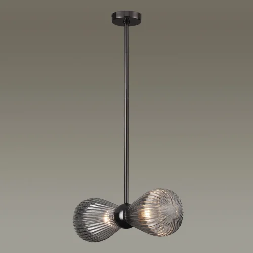 Светильник подвесной Elica 5417/2 Odeon Light чёрный серый 2 лампы, основание чёрное в стиле современный  фото 4
