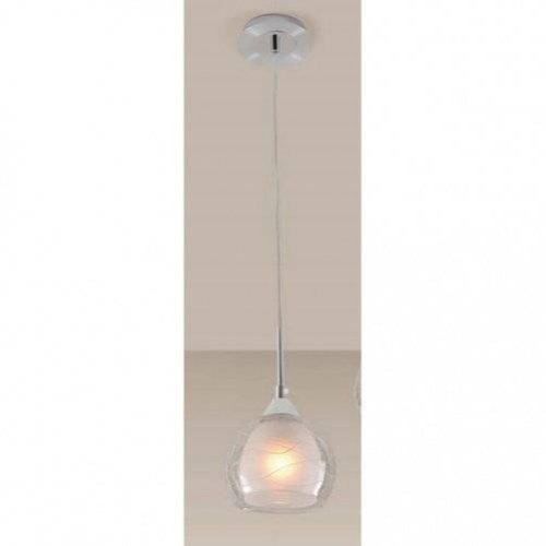 Светильник подвесной Буги CL157112 Citilux белый прозрачный 1 лампа, основание серое хром в стиле модерн 