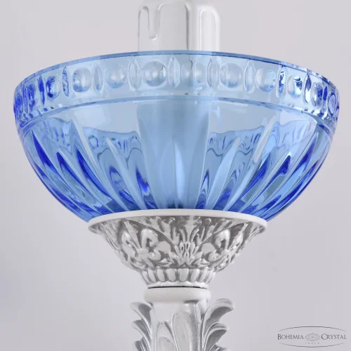 Бра AL7901B10/2/175 B WMN P Aquamarine/M-1G Bohemia Ivele Crystal без плафона синий голубой на 2 лампы, основание белое никель патина в стиле классический sp фото 4