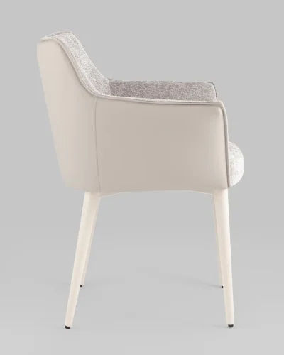 Стул обеденный Feston, слоновая кость, букле с экокожей УТ000039028 Stool Group, бежевый/экокожа букле, ножки/металл/белый, размеры - *780**** фото 3