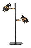 Настольная лампа Tundran 34544/02/30 Lucide чёрная 2 лампы, основание чёрное металл в стиле современный 