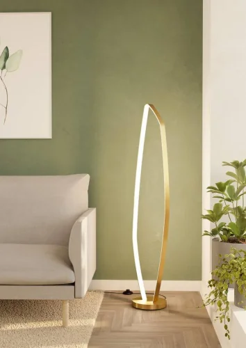 Торшер LED Vallerosa 900919 Eglo латунь на 1 лампу, основание латунь в стиле хай-тек современный фото 4