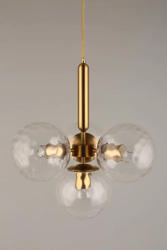 Светильник подвесной Lora APL.728.06.04 Aployt прозрачный 4 лампы, основание латунь в стиле современный лофт шар фото 6