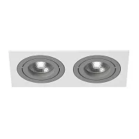 Светильник точечный Intero 16 Double Quadro i5260909 Lightstar серый 2 лампы, основание белое в стиле хай-тек современный 