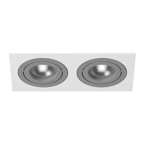 Светильник точечный Intero 16 Double Quadro i5260909 Lightstar серый 2 лампы, основание белое в стиле модерн хай-тек 