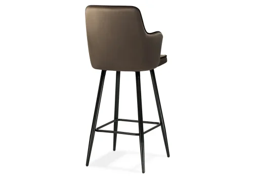 Барный стул Feona dark brown 15073 Woodville, коричневый/велюр, ножки/металл/чёрный, размеры - ****520*540 фото 4