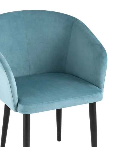 Кресло Ральф велюр пыльно-голубой УТ000032926 Stool Group, голубой/велюр, ножки/металл/чёрный, размеры - ****580*600 фото 6