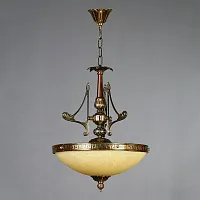 Люстра подвесная  TENERIFE 02166 PB AMBIENTE by BRIZZI бежевая на 5 ламп, основание бронзовое в стиле классический 