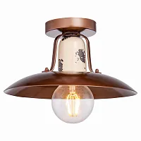 Светильник потолочный Vermilion LSP-8161 Lussole коричневый 1 лампа, основание бежевое коричневое в стиле лофт 