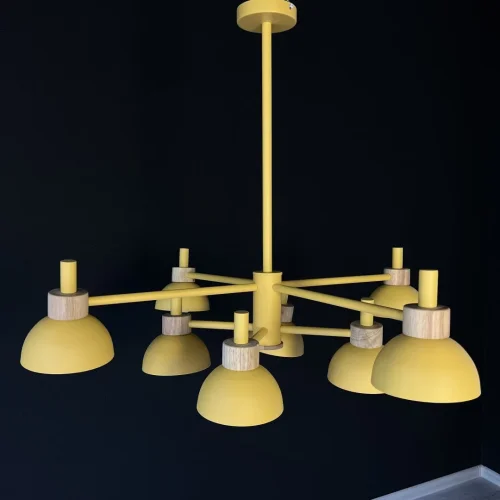 Люстра на штанге Fanta 101568-26 ImperiumLoft жёлтая на 8 ламп, основание жёлтое в стиле современный  фото 15
