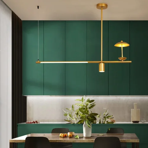 Светильник подвесной HETLEY B L4 Gold Black 203911-23 ImperiumLoft чёрный на 4 лампы, основание золотое в стиле современный фото 4