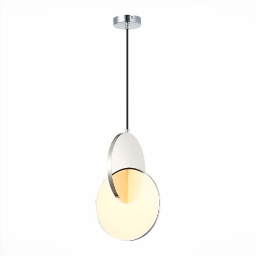 Светильник подвесной LED Eclisse SL6107.103.01 ST-Luce белый 1 лампа, основание хром в стиле современный  фото 3