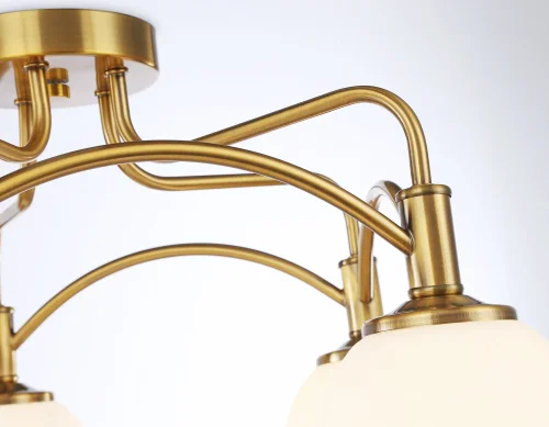 Люстра потолочная TR3212 Ambrella light белая на 5 ламп, основание золотое в стиле классический шар фото 8