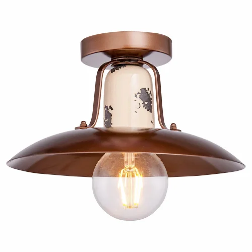 Светильник потолочный Vermilion LSP-8161 Lussole коричневый 1 лампа, основание коричневое бежевое в стиле лофт 
