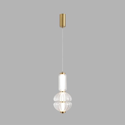 Светильник подвесной LED Taisha 8325/28L Lumion прозрачный на 1 лампу, основание бронзовое в стиле современный фото 4