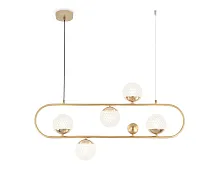Светильник подвесной TR5433 Ambrella light прозрачный 5 ламп, основание золотое в стиле модерн шар