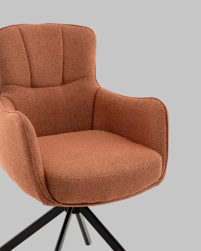 Стул обеденный Eima,  терракотовый УТ000040783 Stool Group, терракотовый/рогожка, ножки/металл/чёрный, размеры - *860**** фото 8