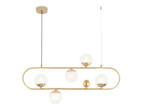 Светильник подвесной TR5433 Ambrella light прозрачный 5 ламп, основание золотое в стиле современный шар
