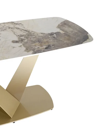 Стол обеденный Аврора, 160*90, керамика светлая УТ000034889 Stool Group столешница мрамор из керамика фото 2