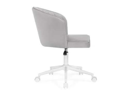 Компьютерное кресло Дэни светло-серый / белый 560018 Woodville, серый/велюр, ножки/металл/белый, размеры - *920***620*620 фото 3