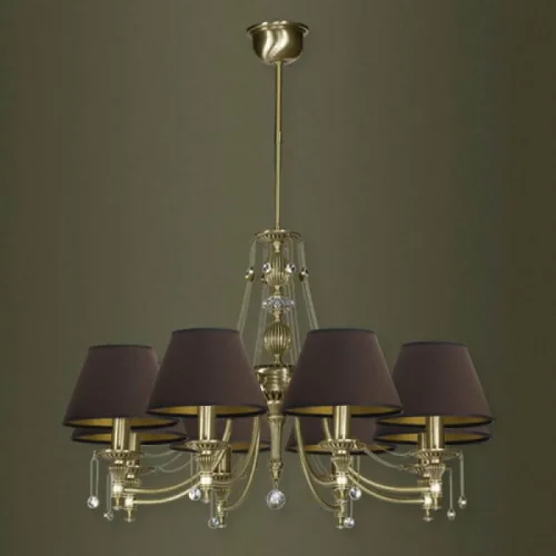 Люстра подвесная Nico Abazur NIC-ZW-8(P/A) Kutek коричневая бежевая на 8 ламп, основание бронзовое в стиле классический  фото 4