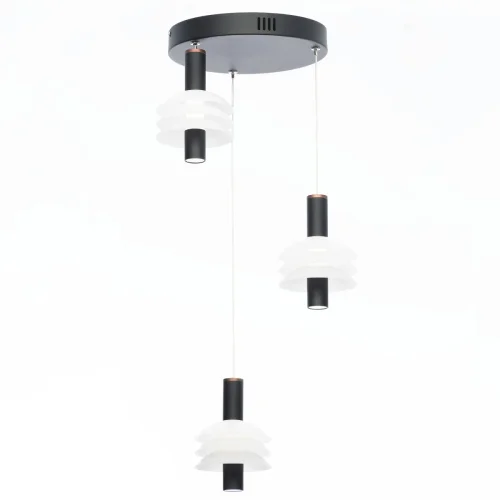 Светильник подвесной LED Майя CL202031 Citilux белый 3 лампы, основание чёрное в стиле современный хай-тек каскад фото 4