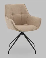 Кресло вращающееся Кимберли рогожка/замша бежевый УТ000041751 Stool Group, бежевый/рогожка замша, ножки/металл/чёрный, размеры - *****мм