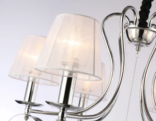 Люстра подвесная TR4545 Ambrella light белая на 6 ламп, основание хром в стиле классический  фото 7