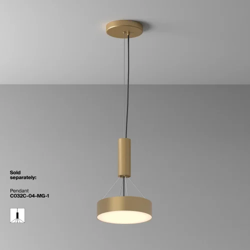 Светильник потолочный LED Zon C032CL-24W3K-RD-MG Maytoni белый на 1 лампу, основание матовое золото в стиле современный круглый тарелка фото 11