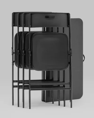 Комплект раскладного стола и стульев, черный УТ000038896 Stool Group на 1 , основание в стиле современный раскладной фото 2