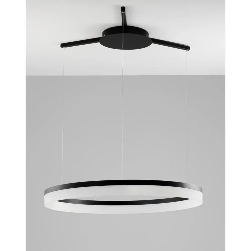 Светильник подвесной LED Via V1723-PL Moderli белый на 1 лампу, основание чёрное в стиле хай-тек кольца фото 5