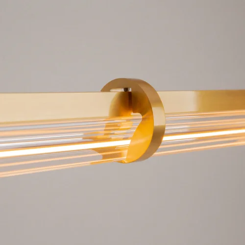 Светильник подвесной LED Plume MOD340PL-L28BS3K Maytoni прозрачный на 1 лампу, основание латунь в стиле современный минимализм линейный фото 7