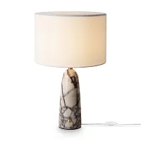 Настольная лампа MarmoLatte FR2054TL-01BS1 Freya белая на 1 лампу, основание серое мрамор металл в стиле классический кантри Настольная лампа MarmoLatte FR2054TL-01BS1 Freya белая на 1 лампу, основание серое мрамор металл в стиле классический кантри