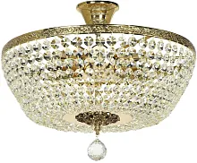 Люстра потолочная хрустальная Castellana E 1.3.40.501 G Arti Lampadari прозрачная на 5 ламп, основание золотое в стиле классика 