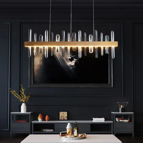 Светильник подвесной CAROLA LONG L82 203673-23 ImperiumLoft прозрачный на 1 лампу, основание латунь в стиле современный фото 12